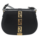 VERSACE Shoulder Bag Leather Black Gold Auth ka5043SAM-13
