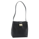 Salvatore Ferragamo Vala Shoulder Bag Leather Black Gold Auth ka5045-1