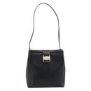 Salvatore Ferragamo Vala Shoulder Bag Leather Black Gold Auth ka5045-13