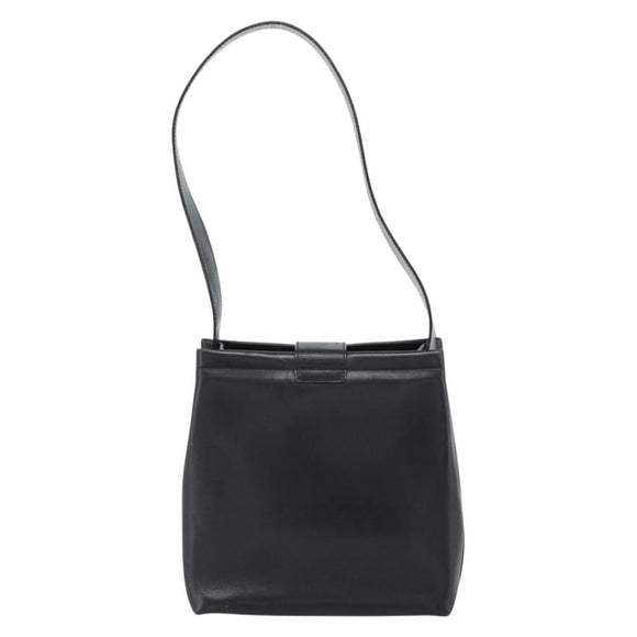 Salvatore Ferragamo Vala Shoulder Bag Leather Black Gold Auth ka5045