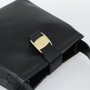 Salvatore Ferragamo Vala Shoulder Bag Leather Black Gold Auth ka5045-6