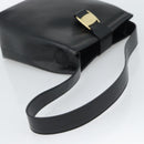 Salvatore Ferragamo Vala Shoulder Bag Leather Black Gold Auth ka5045-7