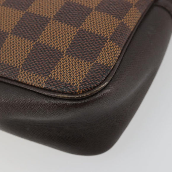 LOUIS VUITTON Damier Ebene Trousse Make Up Pouch N51982 LV Auth ka5046
