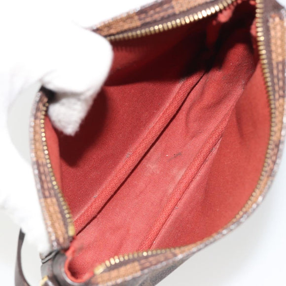LOUIS VUITTON Damier Ebene Trousse Make Up Pouch N51982 LV Auth ka5046