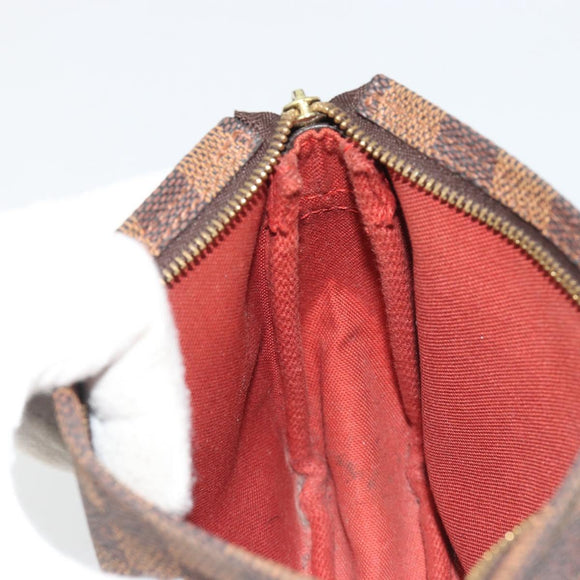 LOUIS VUITTON Damier Ebene Trousse Make Up Pouch N51982 LV Auth ka5046