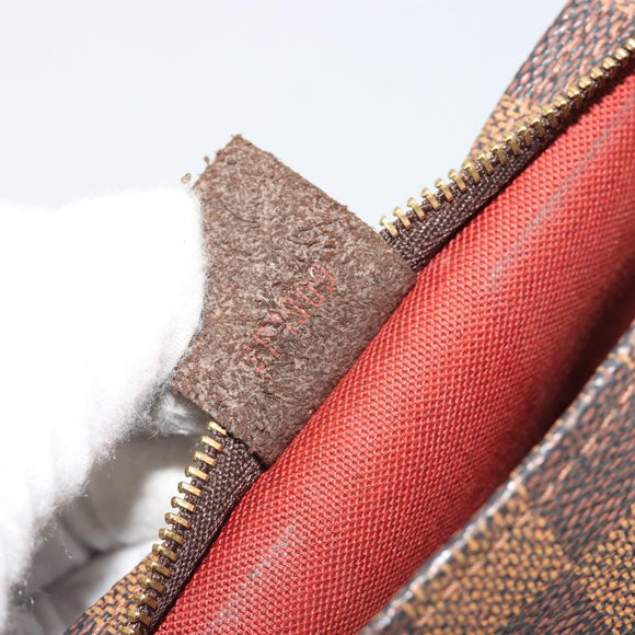LOUIS VUITTON Damier Ebene Trousse Make Up Pouch N51982 LV Auth ka5046