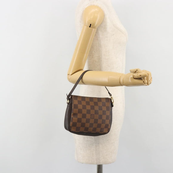 LOUIS VUITTON Damier Ebene Trousse Make Up Pouch N51982 LV Auth ka5046