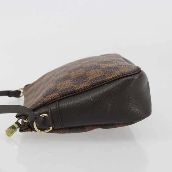 LOUIS VUITTON Damier Ebene Trousse Make Up Pouch N51982 LV Auth ka5046