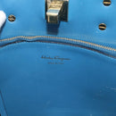 Salvatore Ferragamo Gancini Hand Bag Leather 2way Blue Gold Auth ka5047A-19
