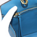 Salvatore Ferragamo Gancini Hand Bag Leather 2way Blue Gold Auth ka5047A-22