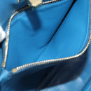 Salvatore Ferragamo Gancini Hand Bag Leather 2way Blue Gold Auth ka5047A-23