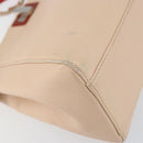 FENDI Mini Peek A Boo Hand Bag Leather 2way Beige Silver Auth ka505-13