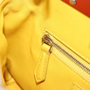 FENDI Mini Peek A Boo Hand Bag Leather 2way Beige Silver Auth ka505-21