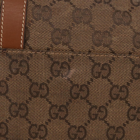 GUCCI GG Canvas Boston Bag Beige Gold Auth ka5051