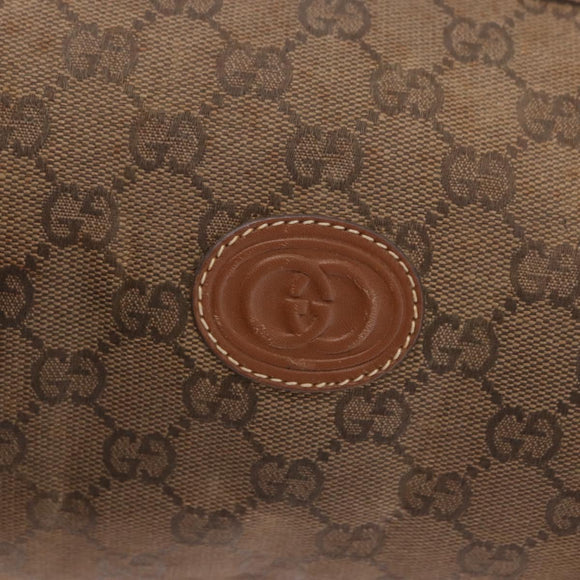 GUCCI GG Canvas Boston Bag Beige Gold Auth ka5051