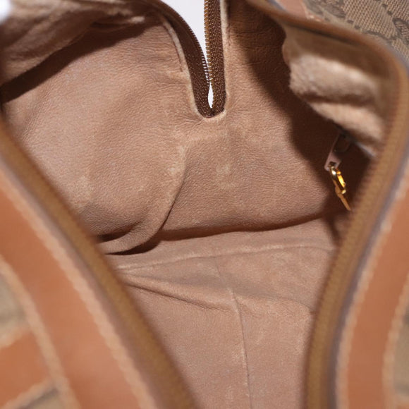 GUCCI GG Canvas Boston Bag Beige Gold Auth ka5051