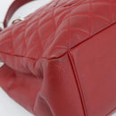 CHANEL Matelasse Chain Shoulder Bag Caviar Skin Red Silver CC Auth ka5052A-11