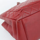 CHANEL Matelasse Chain Shoulder Bag Caviar Skin Red Silver CC Auth ka5052A-13