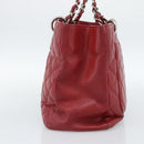 CHANEL Matelasse Chain Shoulder Bag Caviar Skin Red Silver CC Auth ka5052A-5