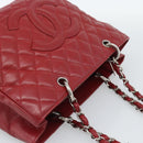 CHANEL Matelasse Chain Shoulder Bag Caviar Skin Red Silver CC Auth ka5052A-6