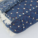 VALENTINO Hand Bag Denim 2way Blue Gold Auth ka5054M-15