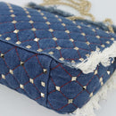 VALENTINO Hand Bag Denim 2way Blue Gold Auth ka5054M-16