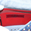 VALENTINO Hand Bag Denim 2way Blue Gold Auth ka5054M-19