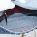 VALENTINO Hand Bag Denim 2way Blue Gold Auth ka5054M-11