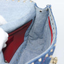 VALENTINO Hand Bag Denim 2way Blue Gold Auth ka5054M-20
