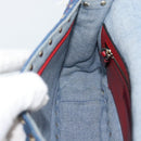 VALENTINO Hand Bag Denim 2way Blue Gold Auth ka5054M-21