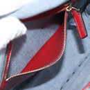 VALENTINO Hand Bag Denim 2way Blue Gold Auth ka5054M-23