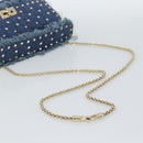 VALENTINO Hand Bag Denim 2way Blue Gold Auth ka5054M-9
