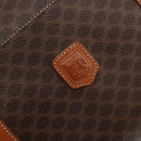 CELINE Macadam Canvas Boston Bag PVC Leather Brown Gold Auth ka5055A-17