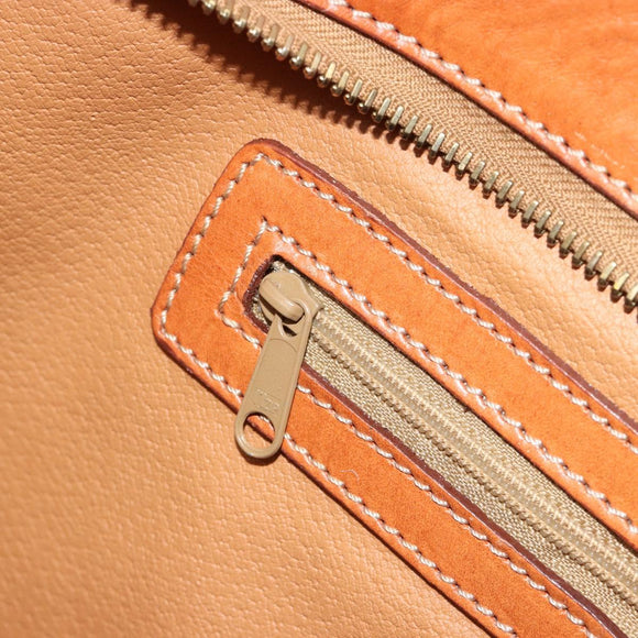 CELINE Macadam Canvas Boston Bag PVC Leather Brown Gold Auth ka5055A