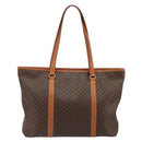CELINE Macadam Canvas Boston Bag PVC Leather Brown Gold Auth ka5055A-2