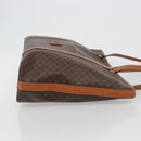 CELINE Macadam Canvas Boston Bag PVC Leather Brown Gold Auth ka5055A-3