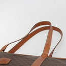 CELINE Macadam Canvas Boston Bag PVC Leather Brown Gold Auth ka5055A-8
