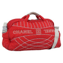 CHANEL Sports Line Boston Bag Nylon Red Silver CC Auth ka5057A-1