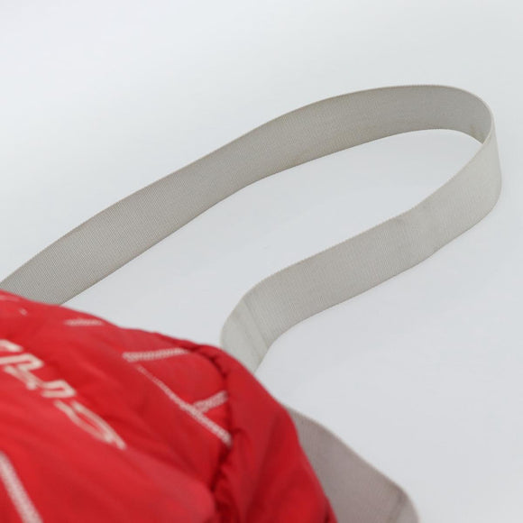 CHANEL Sports Line Boston Bag Nylon Red Silver CC Auth ka5057A