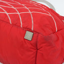 CHANEL Sports Line Boston Bag Nylon Red Silver CC Auth ka5057A-12