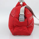 CHANEL Sports Line Boston Bag Nylon Red Silver CC Auth ka5057A-4