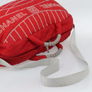 CHANEL Sports Line Boston Bag Nylon Red Silver CC Auth ka5057A-9