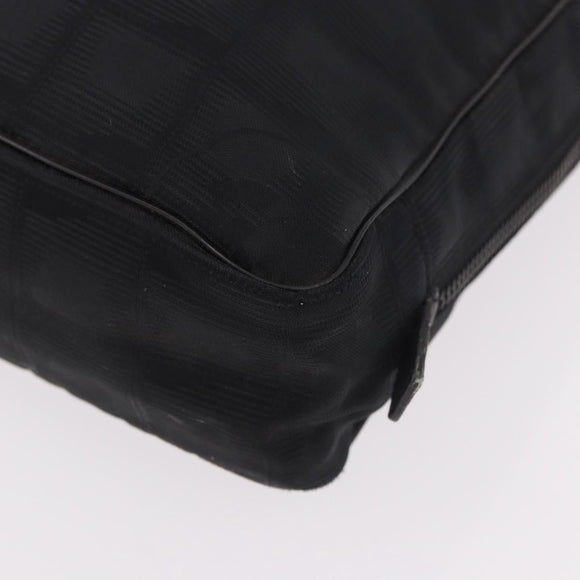 CHANEL New Travel Line Hand Bag Nylon Black CC Auth ka5058