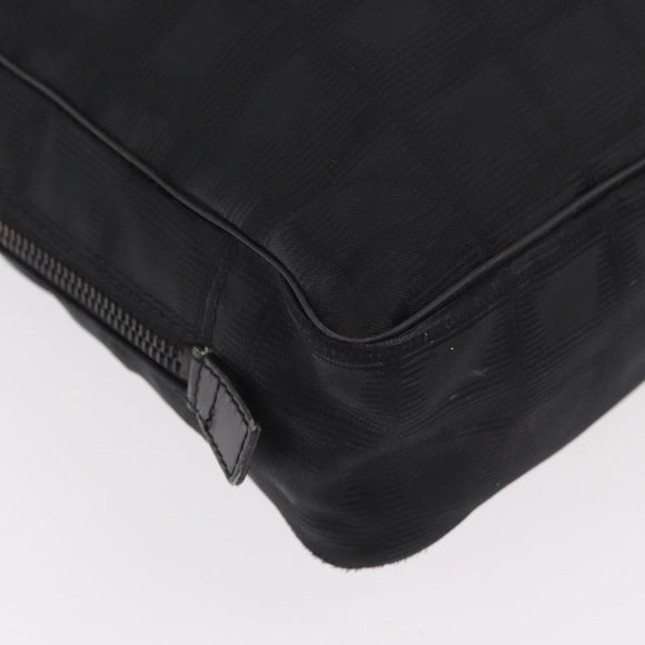 CHANEL New Travel Line Hand Bag Nylon Black CC Auth ka5058