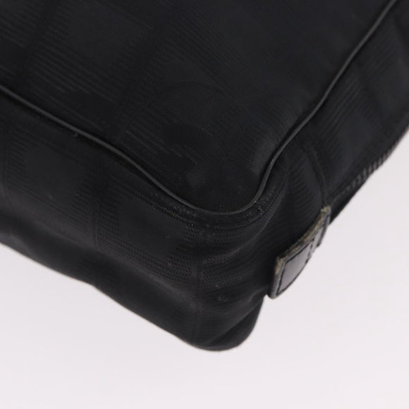 CHANEL New Travel Line Hand Bag Nylon Black CC Auth ka5058
