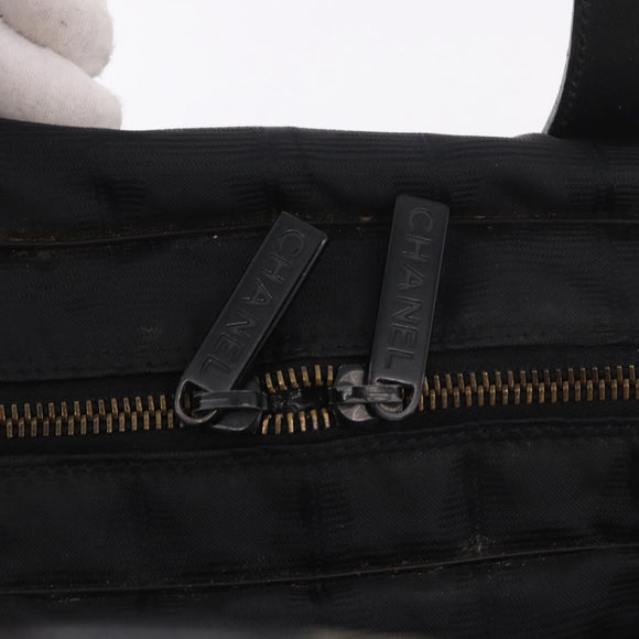 CHANEL New Travel Line Hand Bag Nylon Black CC Auth ka5058