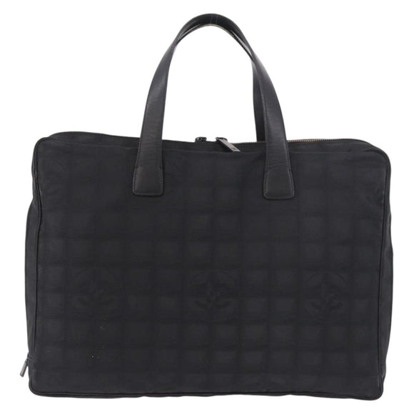 CHANEL New Travel Line Hand Bag Nylon Black CC Auth ka5058