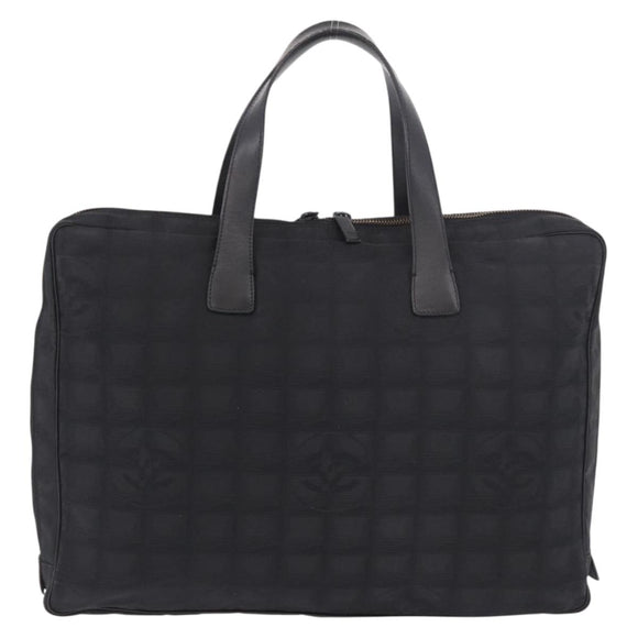CHANEL New Travel Line Hand Bag Nylon Black CC Auth ka5058