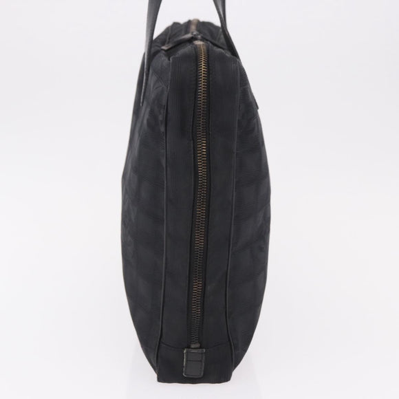 CHANEL New Travel Line Hand Bag Nylon Black CC Auth ka5058