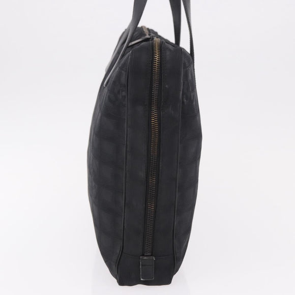 CHANEL New Travel Line Hand Bag Nylon Black CC Auth ka5058